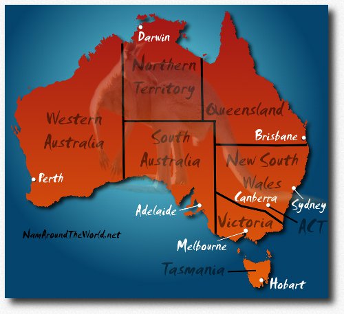 Villes principales d'Australie | Principal cities of Australia