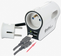 Multiprise de voyage avec 2 branchements USB