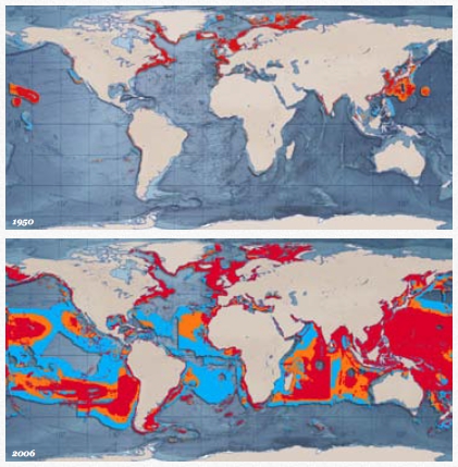 Rapport planète vivante 2012 - Carte Surpeche | Living Planet Report 2012 - Map of overfishing